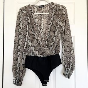 Zara Snakeprint Bodysuit